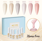 ACOS Hema Free Gel Polish 6pcs Set (Nude Colour ) - Lashmer
